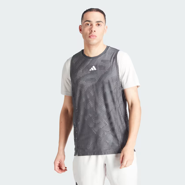 ADIDAS TENNIS PRO LAYERING TEE CARBON GREY MAN