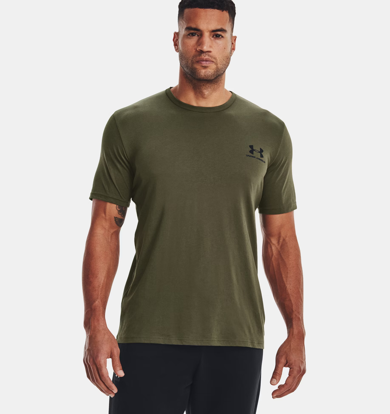 UNDER ARMOUR LEFT CHEST LOGO SHORT SLEEVE MARINE GREEN MAN