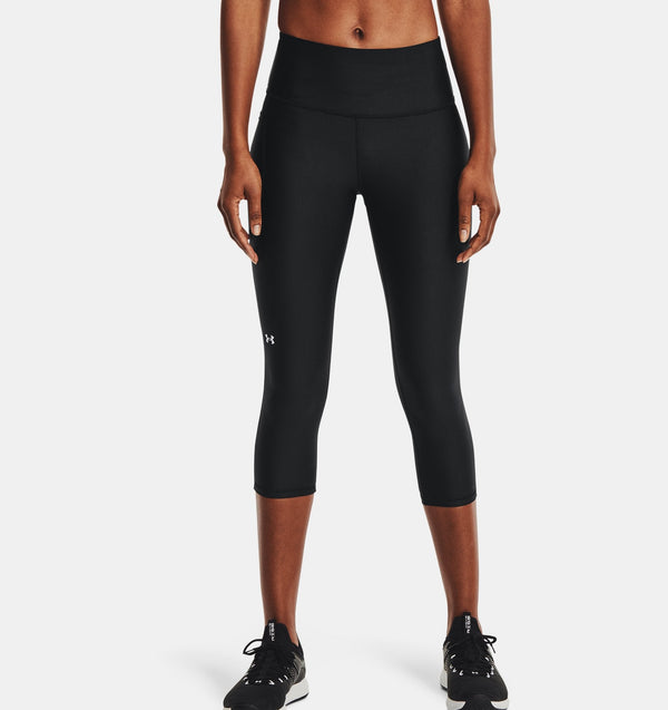 UNDER ARMOUR HEATGEARÂ® NO-SLIP WAISTBAND CAPRIS BLACK WOMAN