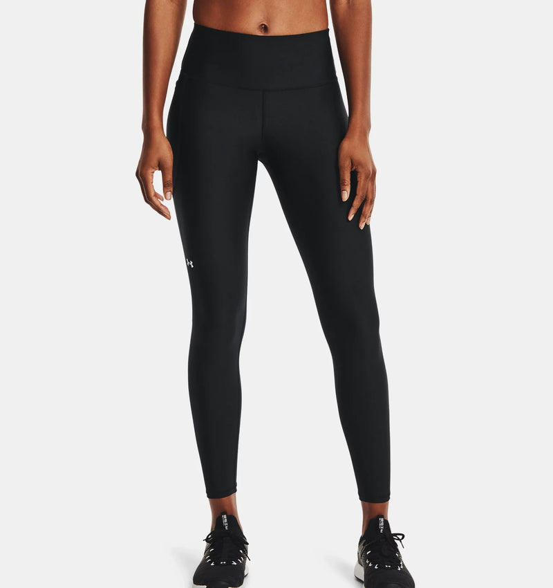 UNDER ARMOUR HEATGEARÂ® NO-SLIP WAISTBAND FULL-LENGTH LEGGINGS BLACK WOMAN