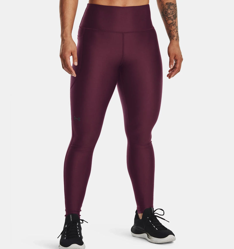 UNDER ARMOUR HEATGEARÂ® NO-SLIP WAISTBAND FULL-LENGTH LEGGINGS DARK MAROON WOMAN