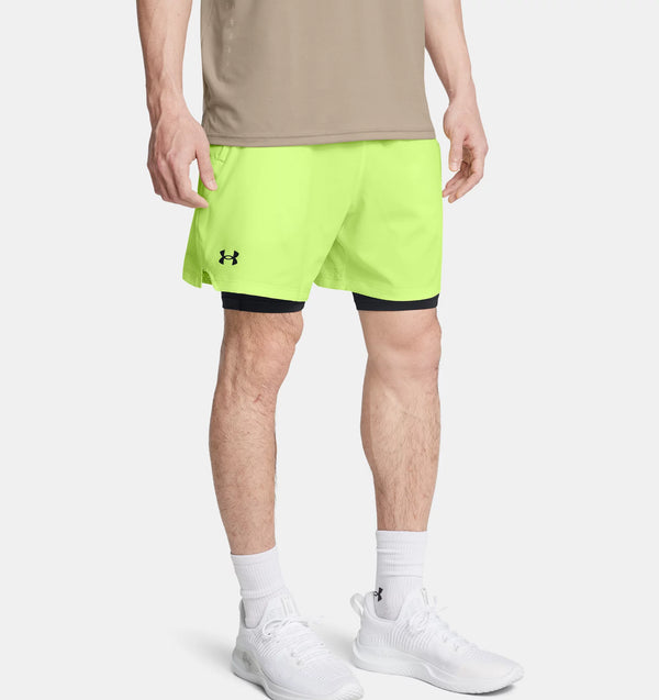 UNDER ARMOUR VANISH WOVEN 2-IN-1 SHORTS MORPH GREEN/BLACK MAN