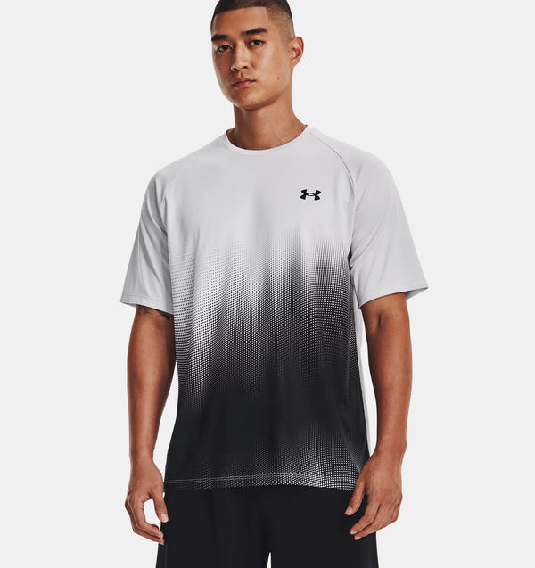 UNDER ARMOUR TECHâ„¢ FADE SHORT SLEEVE HALO GRAY/BLACK MAN