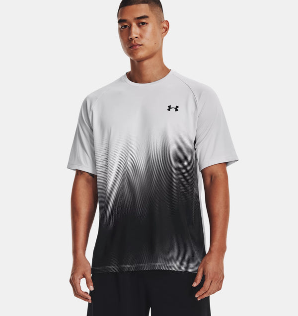 UNDER ARMOUR TECH™ FADE SHORT SLEEVE HALO GRAY/BLACK MAN