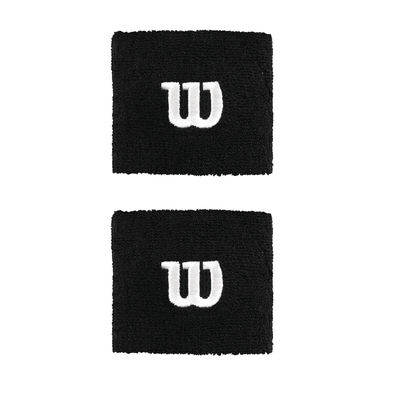 WILSON WRISTBAND BLACK/WHITE (2X)