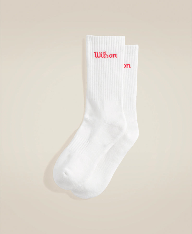 WILSON CREW LOGO SOCK WHITE (1X)