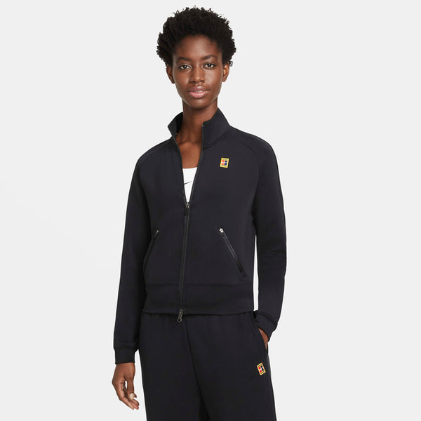 NIKE FULL-ZIP TENNIS JACKET BLACK WOMAN