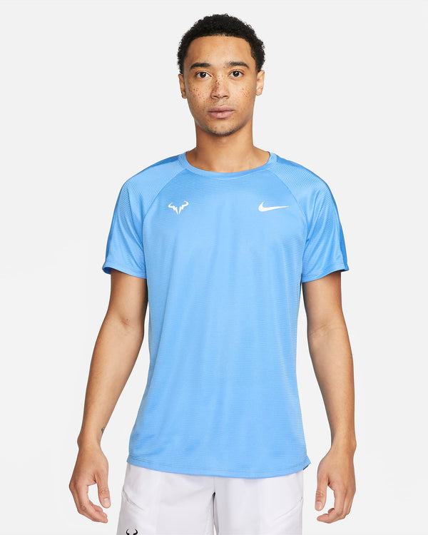 NIKE RAFA CHALLENGER DRI-FIT SHORT-SLEEVE TENNIS TOP AZURE MAN