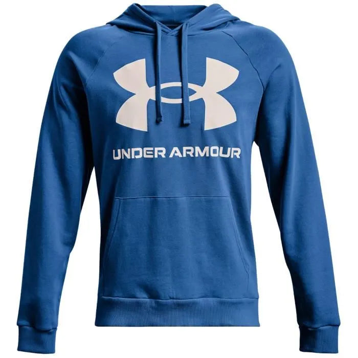 UNDER ARMOUR RIVAL FLEECE BIG LOGO HOODIE BLUE BOY